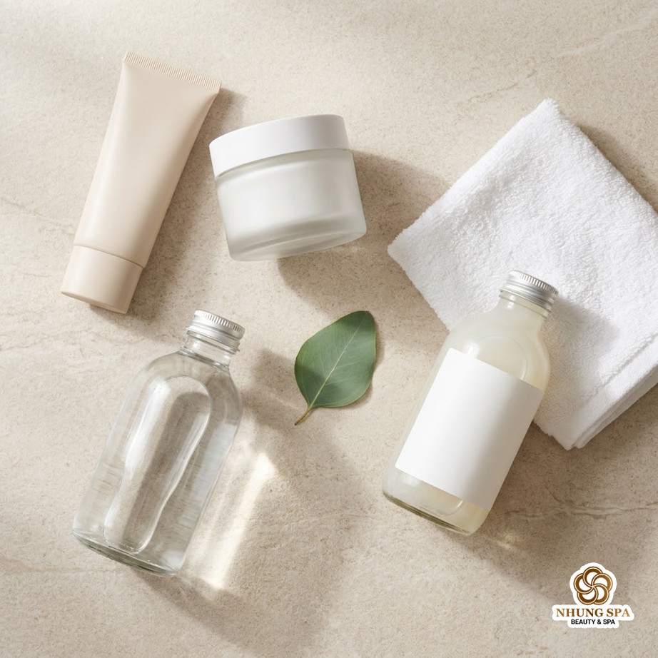 Sản phẩm dưỡng da sau khi chăm sóc da mặt chuyên sâu tại spa