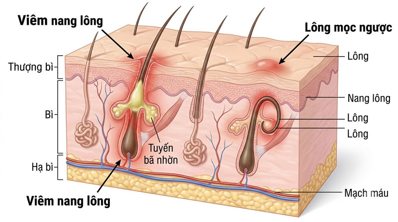 Viêm nang lông & lông mọc ngược